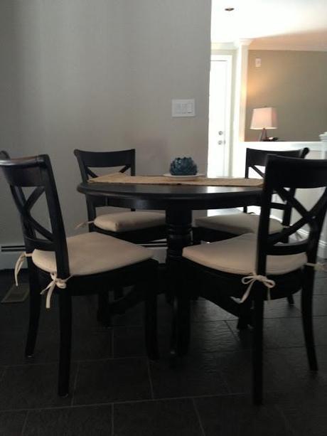 Kitchen Table, Shelves, and Light Fixture