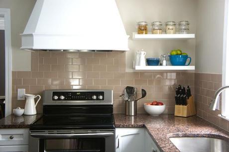 Kitchen Table, Shelves, and Light Fixture