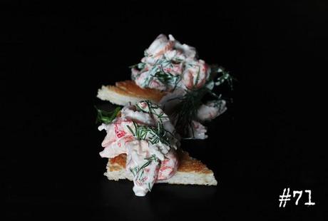 Crayfish salad with dill on toast #71