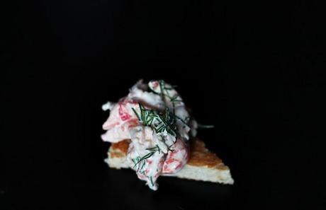 Crayfish salad with dill on toast #71