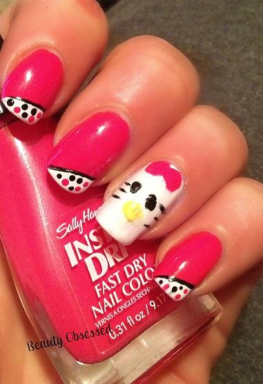 ABC Nail Challenge: K is for Hello Kitty