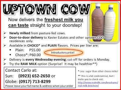 UPTOWN COW delivers best quality fresh milk to uptown CDO residents