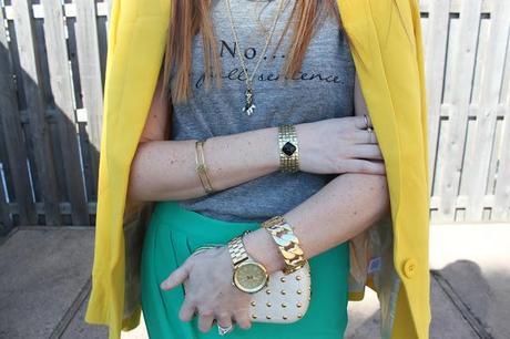 Outfit: Yellow, Gold, Green, & Leopard Print