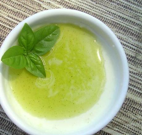 Ricotta Panna Cotta with Basil-Lemon Syrup