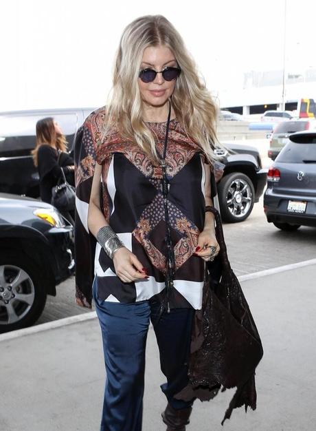 Fergie arriving at LAX airport wearing Givenchy x Rick...