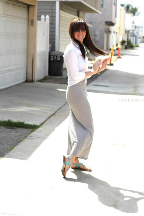 Sara-Bacon-Maxi-Dress-Style-Post-Striped-Fancy-Chic-Dressy-Long-Knotted-Knot-Tie-Tied-Watch-Chunky-Jewelry-Sidewalk-Street-Fashion-1