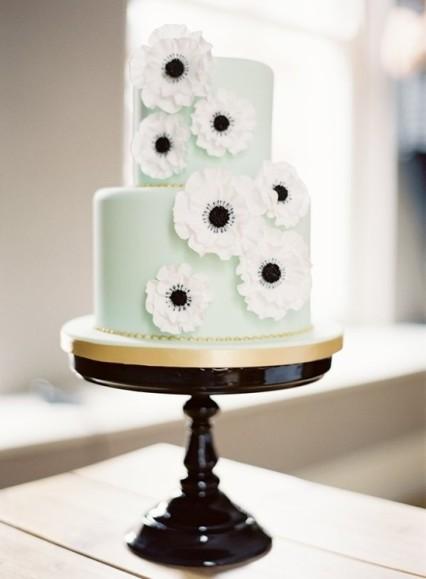 Mint and Black Wedding Cake