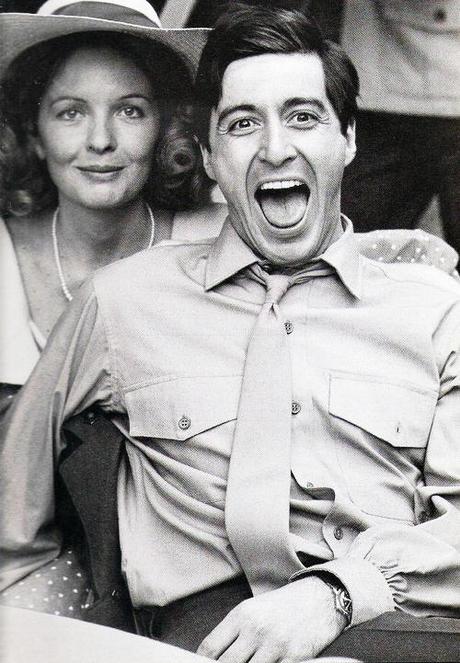 Diane Keaton and Al Pacino on the set of The Godfather