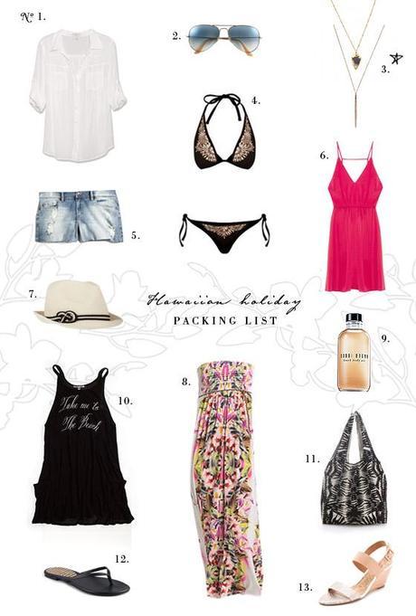 HAWAIIAN HOLIDAY Packing List