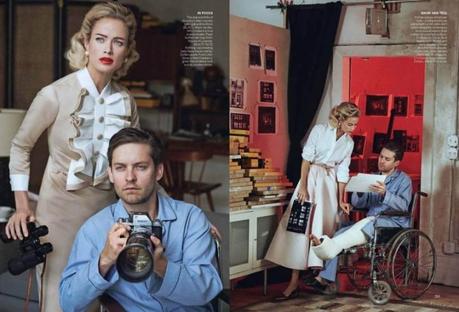 Carolyn Murphy and Toby Maguire by Peter Lindbergh for Vogue US April 2013  2