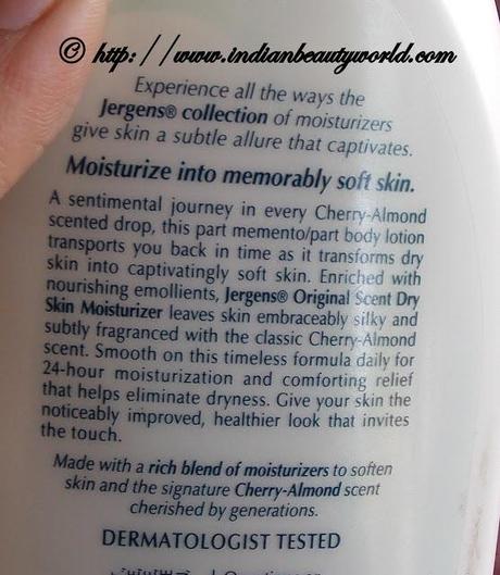 Jergens original scent dry skin moisturizer with Cherry-Almond Hydrators review