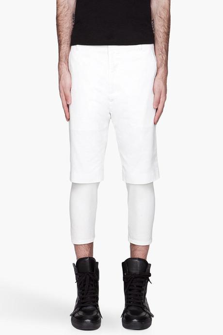 3.1 Phillip Lim White Slim Fit Layered Shorts