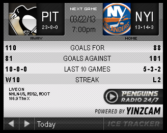 Game 32 : Penguins @ Islanders : 03.22.13 : Live Game Thread!