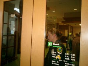 APD locks protestors inside bank, shutting it down for us. Thanks!
