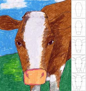 Cow Face Drawing