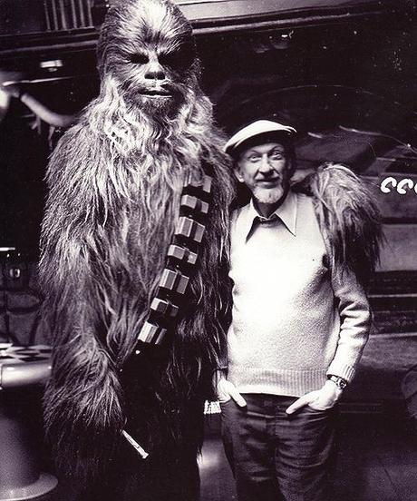 Peter Mayhew and Irvin Kershner on the set of Star Wars Episode V - The Empire Strikes Back (1980)