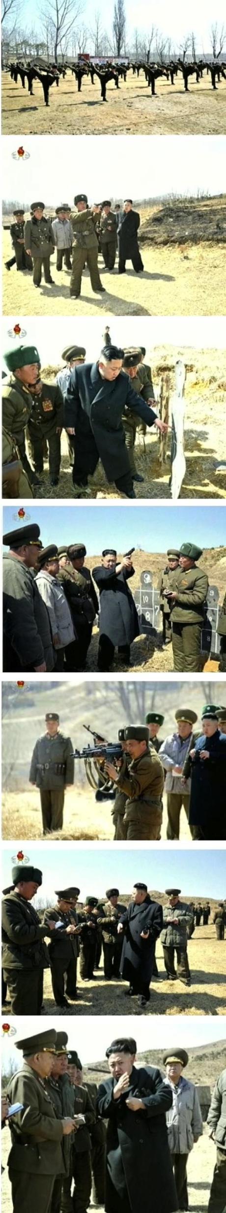 SOF personnel serving in the 2nd Battalion of KPA Unit #1973 participate in small arms drills under the command of Kim Jong Un during his field inspection of the battalion on 23 March 2013 (Photos: KCTV screengrabs)