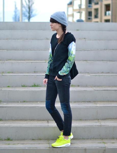 outfit nike air max 1 yellow beanie sweater