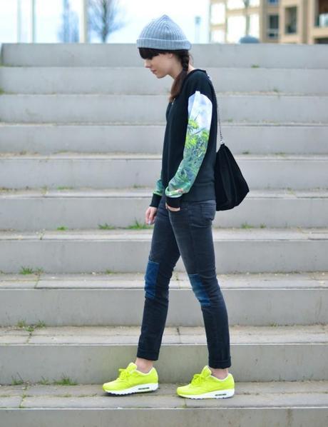 outfit maison scotch jeans nike air max sneakers