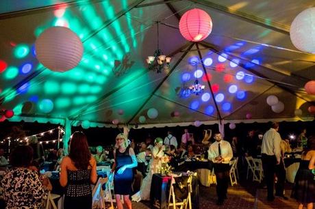 wedding tent with dancing