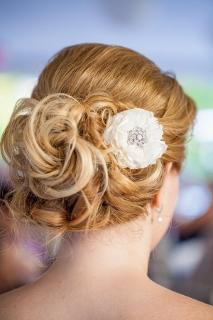 wedding updo with flower