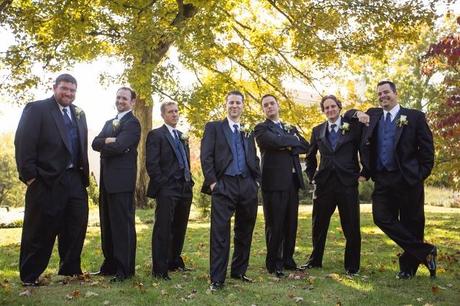 groomsmen in blue suits