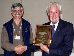 Harry Lumsden receiving award in 2008