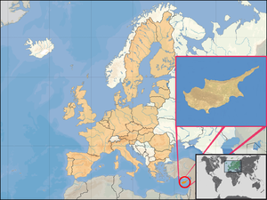 Location of Cyprus within Europe and the Europ...