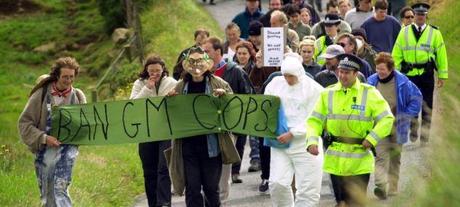 Anti-GMO crop demonstrators from the radical green group Earth First have led protests in Scotland, England, the United States and other countries