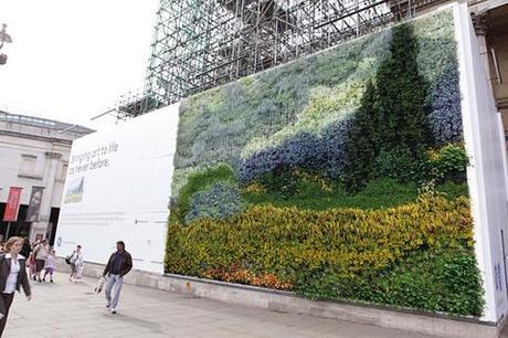 Van Gogh tribute living wall in Trafalgar Square London