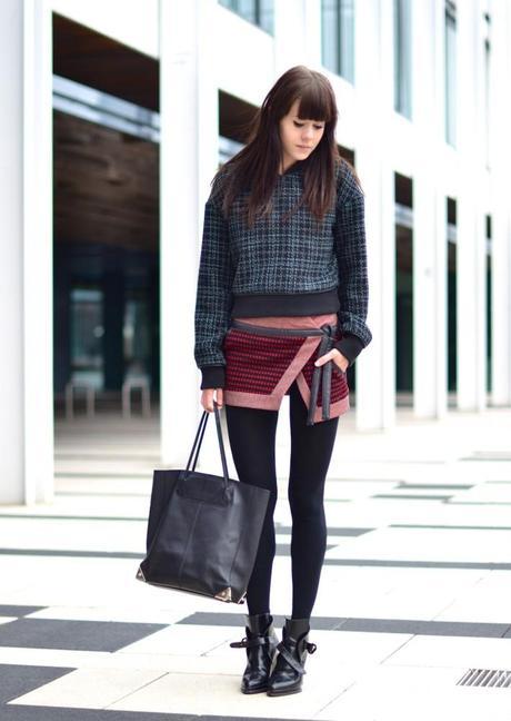 outfit three floor wrap skirt sweater