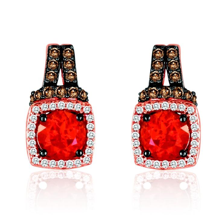 Le Vian Fire Opal Earrings, fire opal, fire opal earrings, chocolate diamonds jewelry