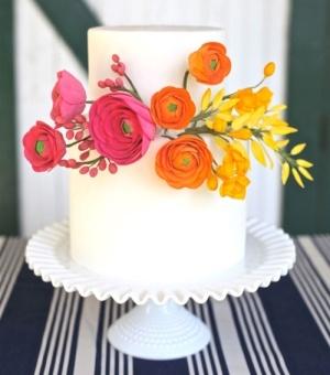 Simple and Colorful Wedding Cake