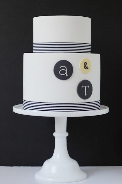 Modern Two-Tiered Wedding Cake