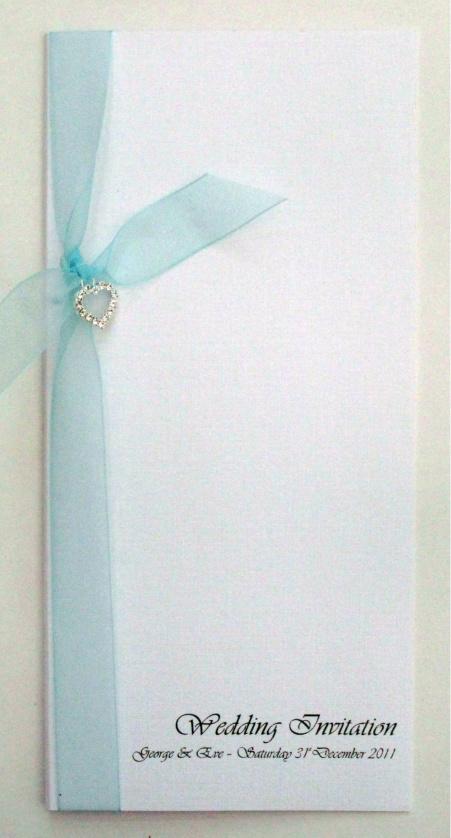 wedding invitation with organza ribbon