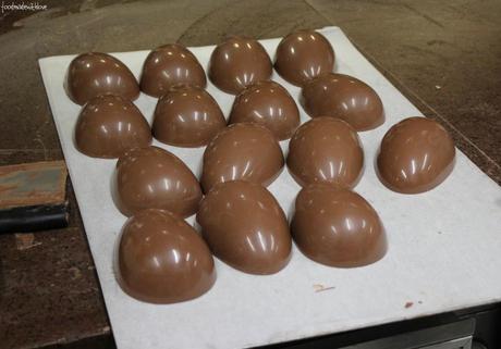 Shiny chocolate egg shells ready to go!