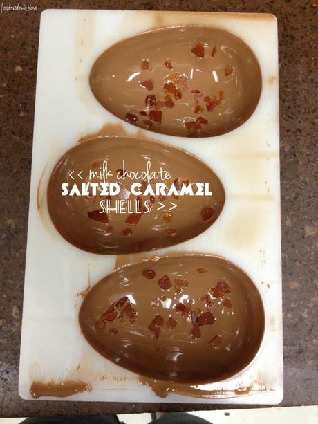 Salted caramel chocolate egg shells