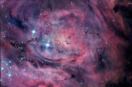 M8: The Lagoon Nebula photography. Picture taken with Hubble Telescope 