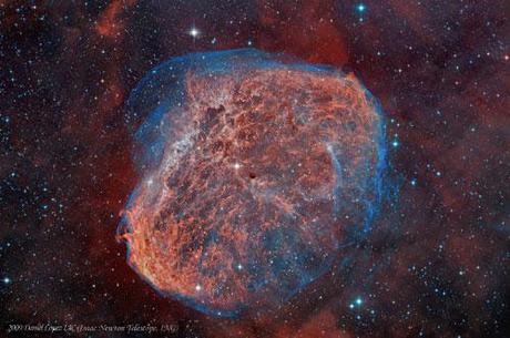 The Crescent Nebula photography. Picture taken with Hubble Telescope 