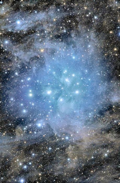 Pleiades Deep Field photography. Picture taken with Hubble Telescope 