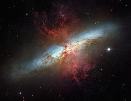 Messier 82 photography. Picture taken with Hubble Telescope 