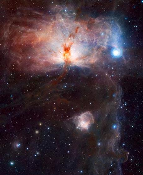 The Flame Nebula, or NGC 2024 photography. Picture taken with Hubble Telescope 