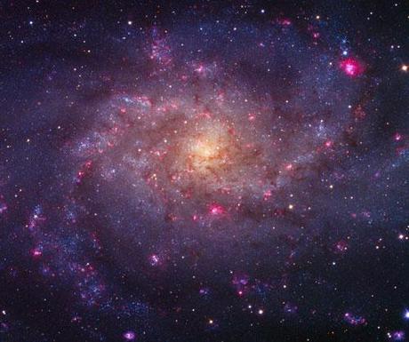 Bright Nebulae of M33 photography. Picture taken with Hubble Telescope 