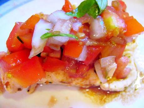 Grilled Chicken Bruschetta.