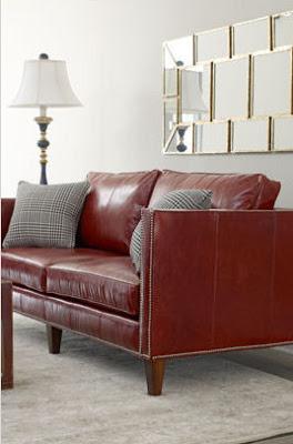 Modern Red Leather Sofa