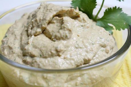 on cilantro ginger hummus...