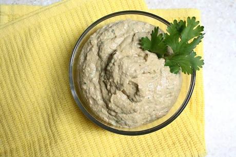 on cilantro ginger hummus...