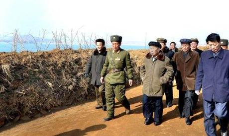 DPRK Cabinet Premier Choe Yong Rim (3rd L) tours the Mu Islet Hero Defense Detachment (Photo: Rodong Sinmun)