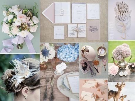 pink-blue wedding inspiration board