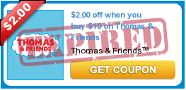 $2.00 off when you buy $10 on Thomas & Friends